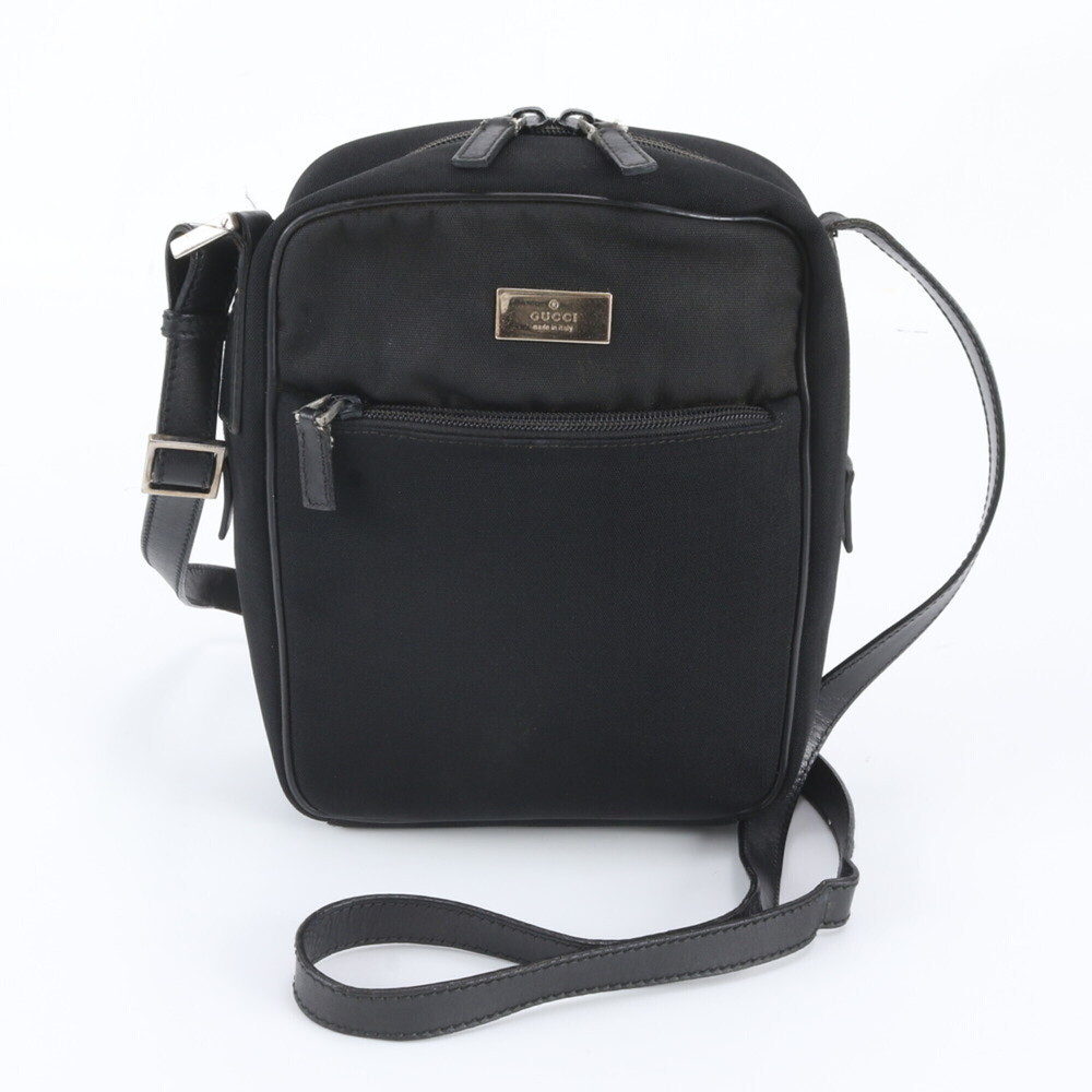 Gucci 018 1612 Leather Shoulder Bag Messenger Black Men's